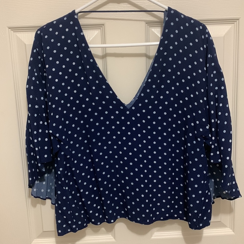 Zara Polka Dot Cape Top